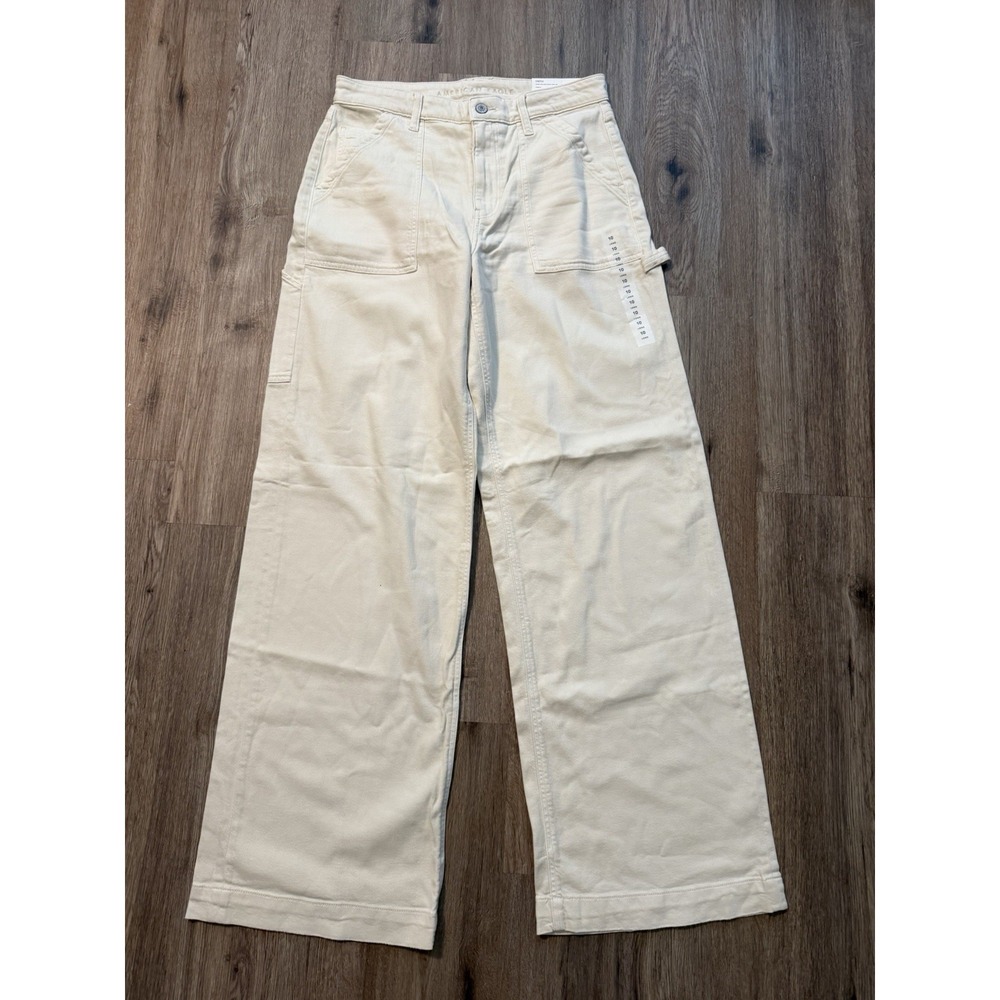American Eagle Super High Rise Baggy Wide Leg Carpenter Pants Womens 10 Long